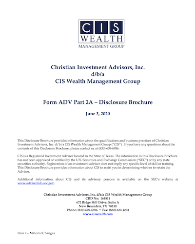 Christian Investment Advisors ADV June 3, 2020