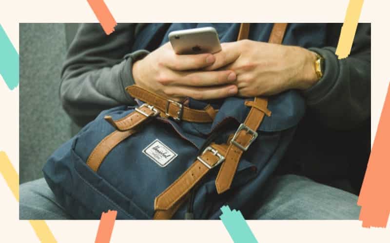 texting on cell phone while waiting